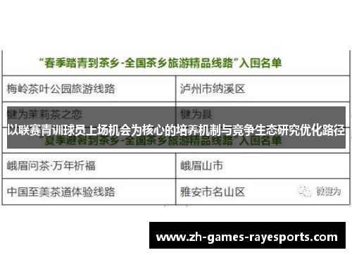 以联赛青训球员上场机会为核心的培养机制与竞争生态研究优化路径